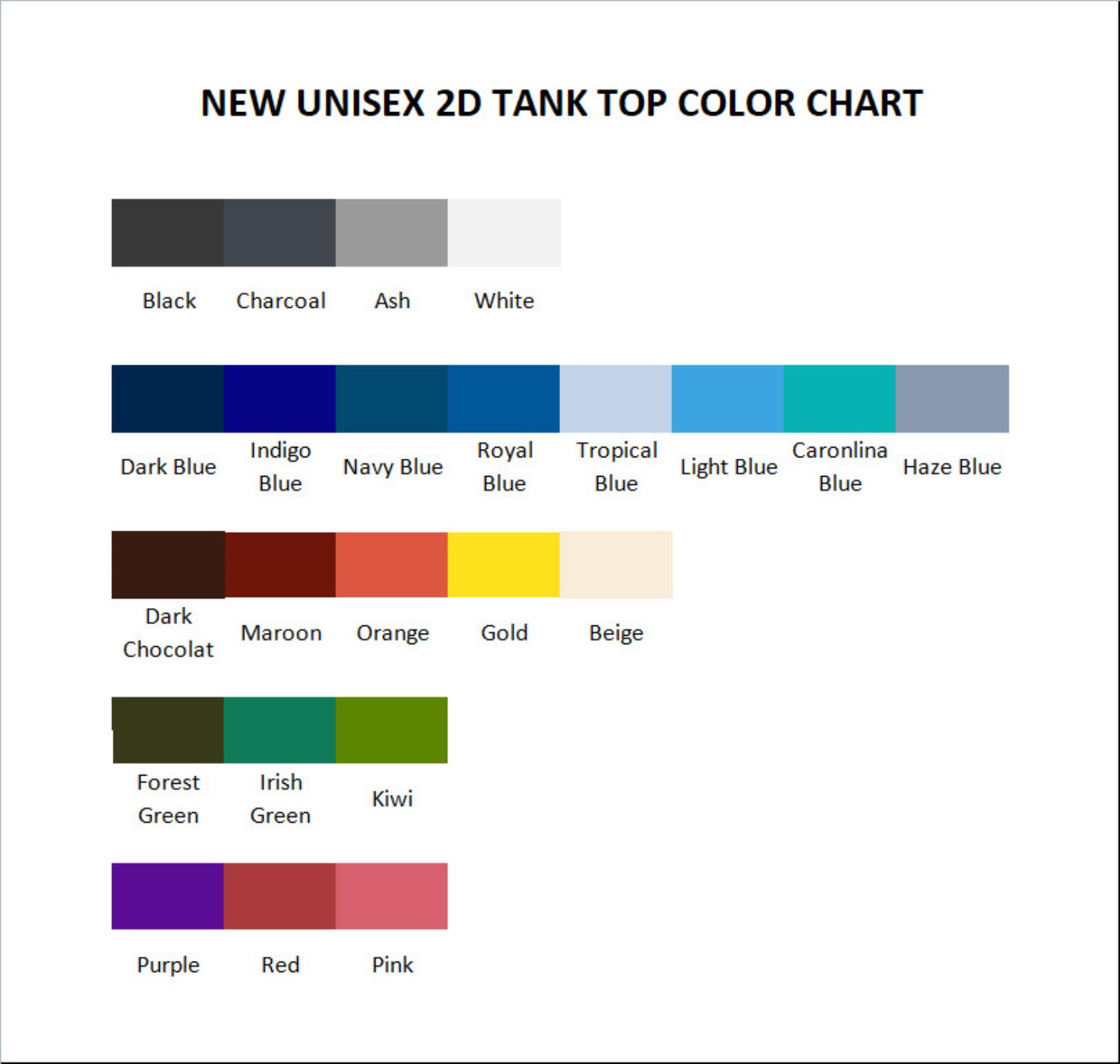 tank top color chart - Blue Exorcist Shop