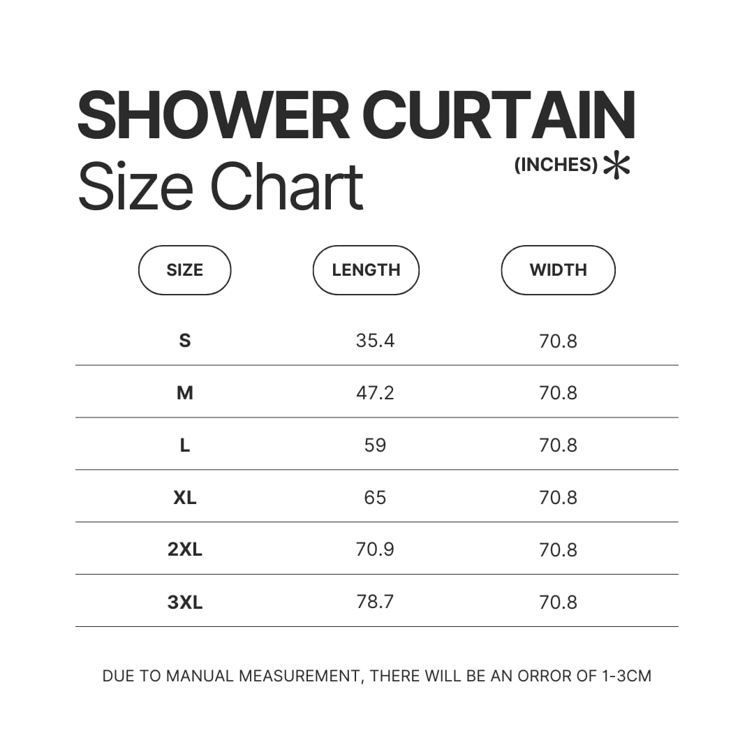 Shower Curtain Size Chart - Blue Exorcist Shop