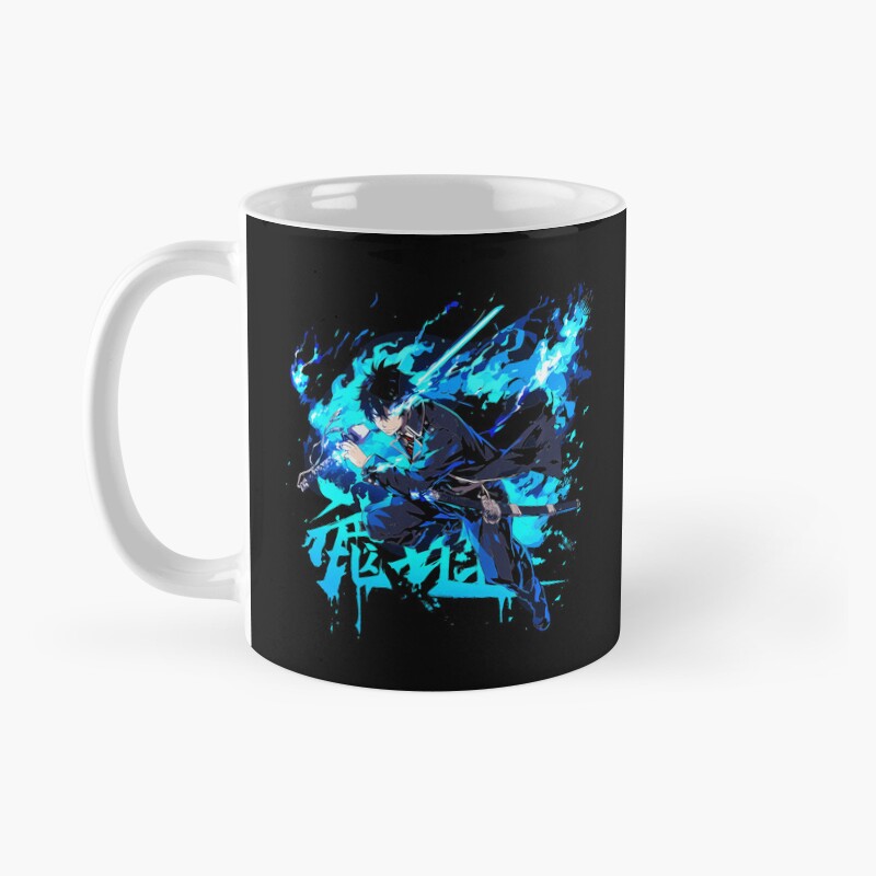 Rin Okumura In Blue Flames Action Mug - Image 2