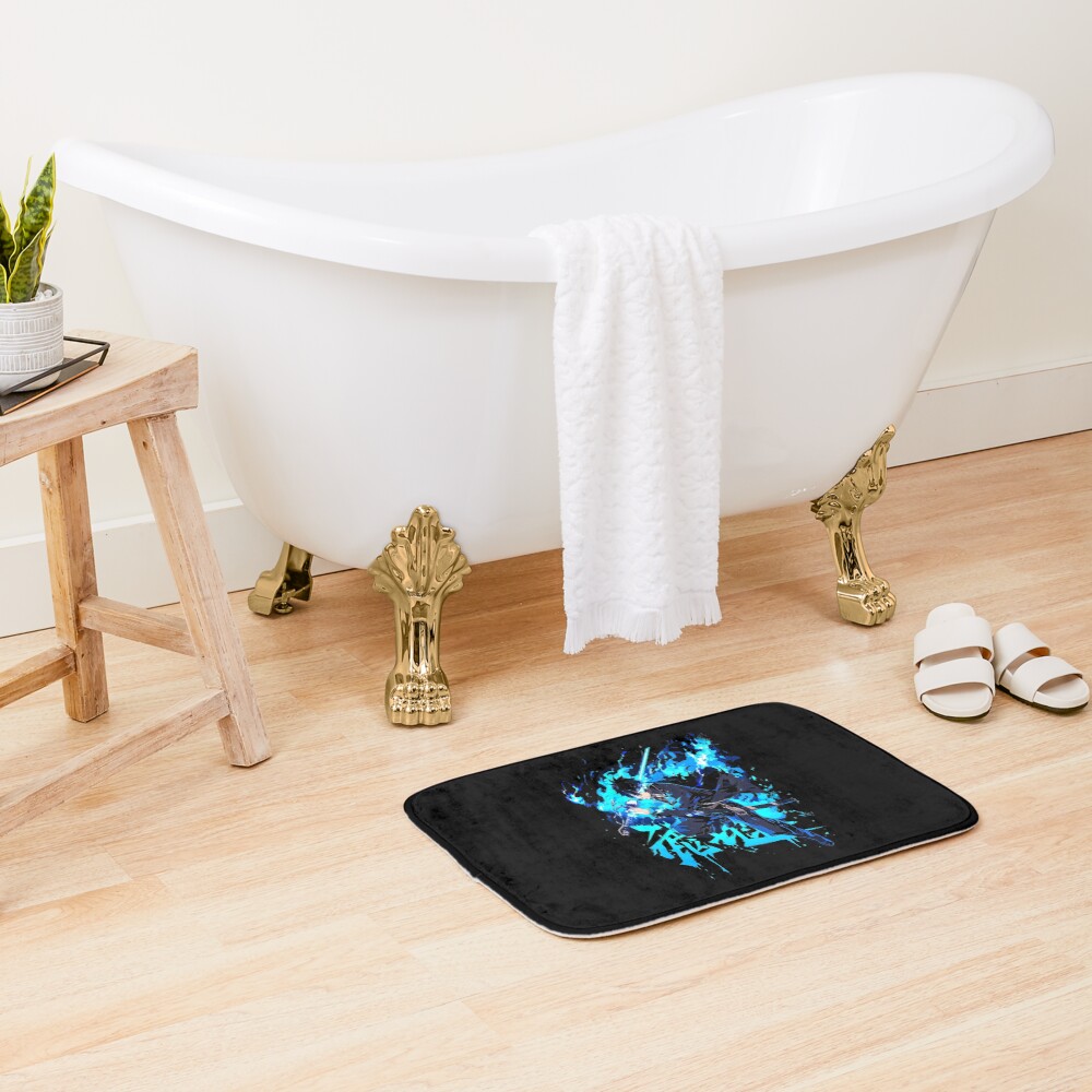 Rin Okumura In Blue Flames Action Bath Mat - Image 2