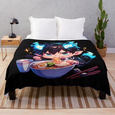 Rin Okumura Chibi Anime Throw Blanket