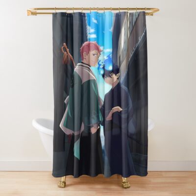 Blue Exorcist Retro Shower Curtain